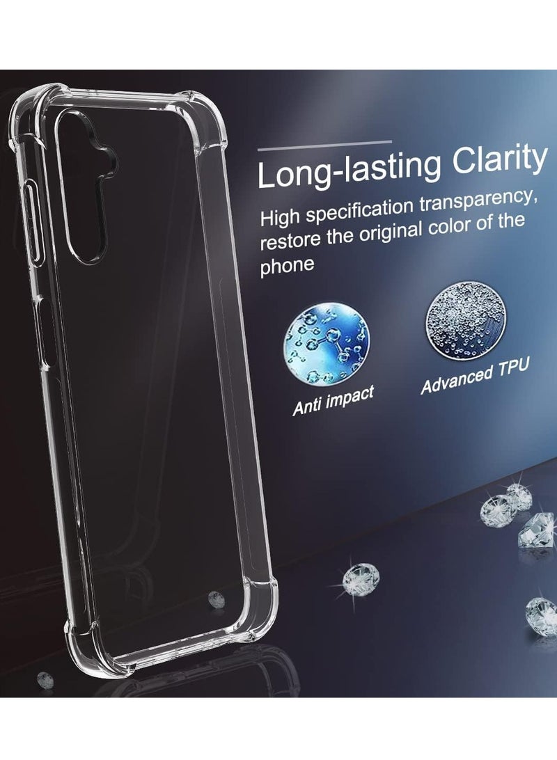 تين تك جراب شفاف بزوايا مضادة للصدمات من البولي يوريثين المقاوم للحرارة لموبايل سامسونج جالاكسي A34 من تين تك – شفاف - Image 3