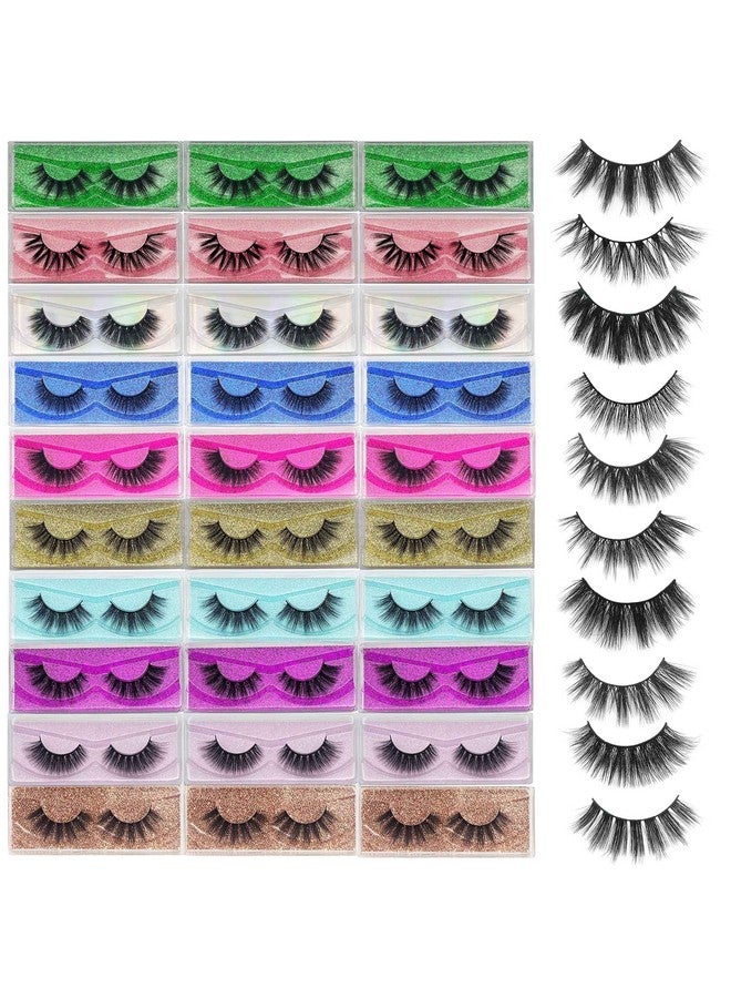 mikiwi Bulk Christmas Gifts Mikiwi 30 Pack Eyelashes, 12-20Mm 5D Fake Mink Eyelashes Wholesale, Fluffy Natural Volume Eye Lashes, Individual Package Faux Mink Lashes Wholesale - Image 1