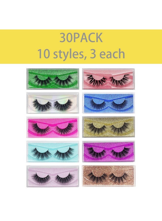 mikiwi Bulk Christmas Gifts Mikiwi 30 Pack Eyelashes, 12-20Mm 5D Fake Mink Eyelashes Wholesale, Fluffy Natural Volume Eye Lashes, Individual Package Faux Mink Lashes Wholesale - Image 2