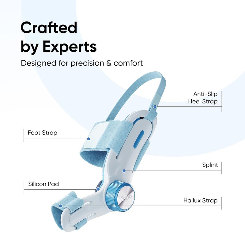 Frido مصحح بونيون للأرجل للرجال والنساء، عبوة من 2 | مثبت أصابع قابل للتعديل مع زر تحكم في الضغط ووسادة هلامية ناعمة | تخفيف الألم ودعامة محاذاة الأصابع | مقاس عالمي - Image 4