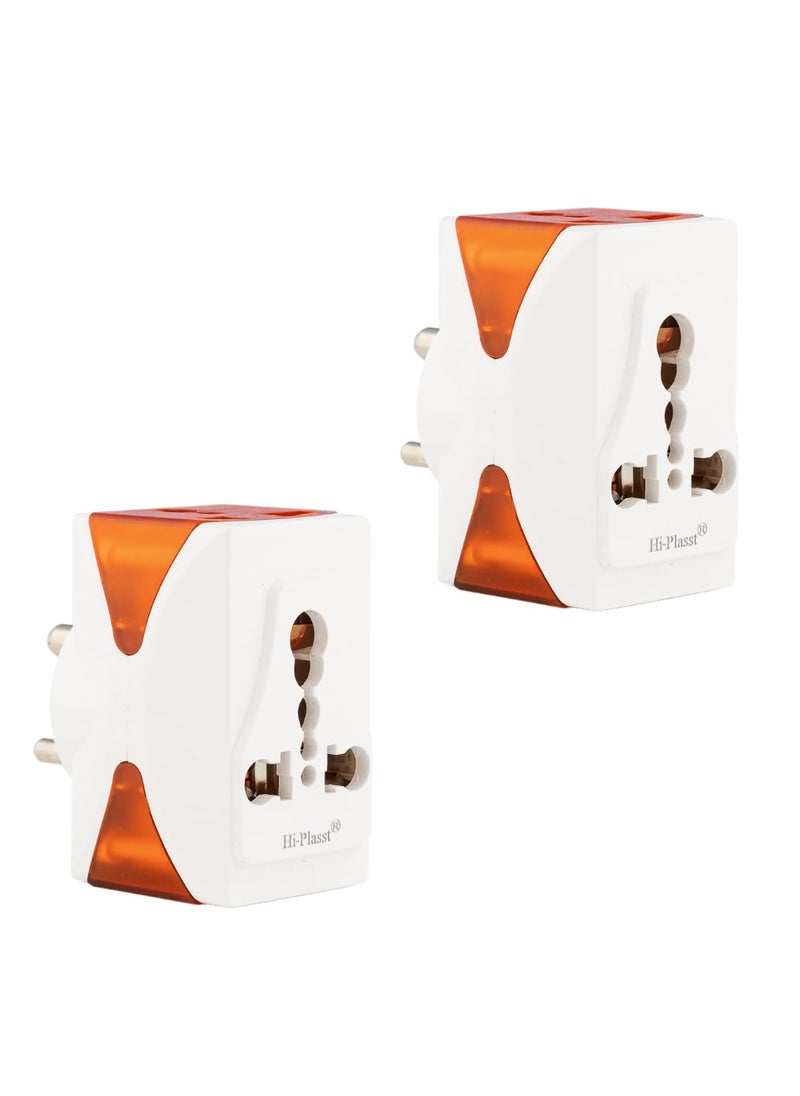 HI PLASST PINS N PLUGS HI PLASST PINS N PLUGS 6A To 16A Converter Plug 6 Amp To 16 Amp Converter Multi Plug For 16Amp PLUGS Products Like Electric GeyserMicrowave OvenRefrigeratorGaming PcEtc 2White  - Image 1