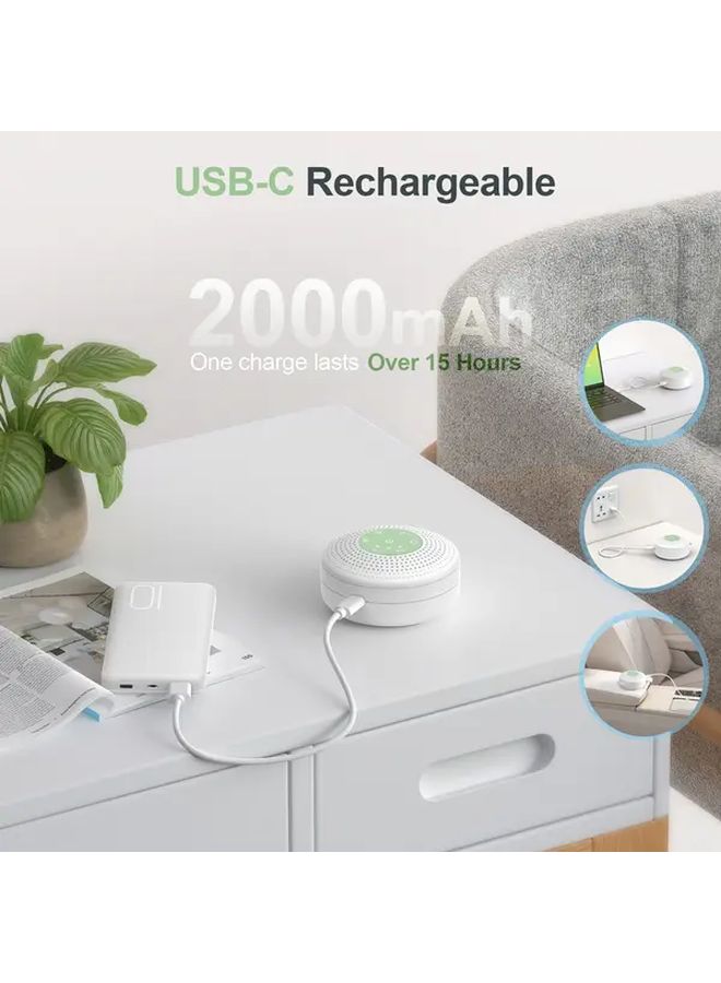 Portable White Noise Machine 21 Soothing Sounds USB Charging 2000mAh Battery Sleep Aid Device 1pc - Image 4