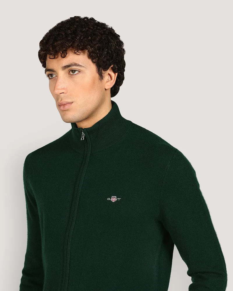 GANT  Extrafine Lambswool Zip Cardigan for Men | Best Price UAE