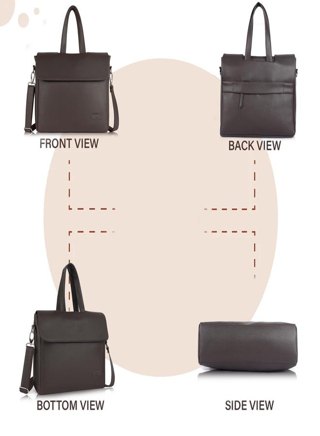 SAULT Vegan Leather Executive 13.5 inch Laptop Bag | Premium Office Laptop Messenger Bag for Men& Women | Formal with Shoulder Strap - Image 4