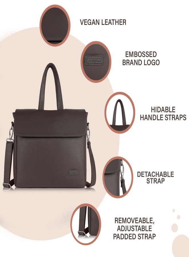 SAULT Vegan Leather Executive 13.5 inch Laptop Bag | Premium Office Laptop Messenger Bag for Men& Women | Formal with Shoulder Strap - Image 2