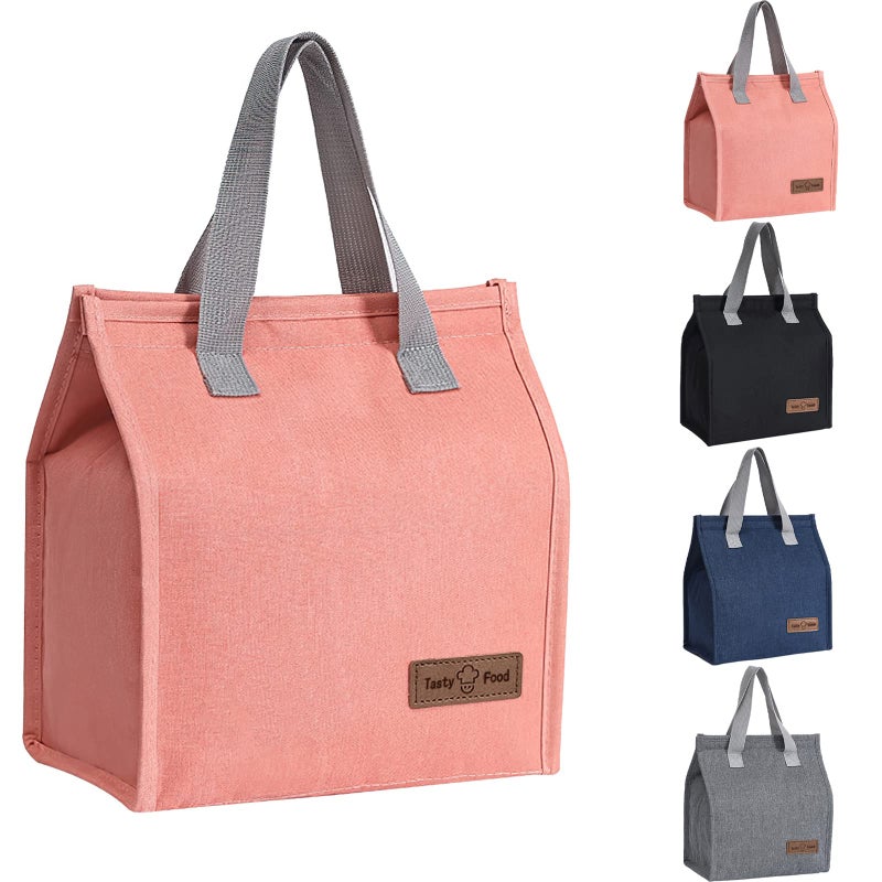 Yikki Lunch Bags for Women Men Reusable Insulated Leakproof Lunch Box Tote Bag Cool Bags for Kids Girls Adults Thermal Cooler Bag for Work School Picnic Travel Pink