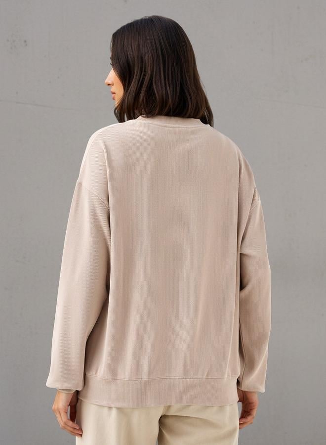 SP Characters Oversized Sweatshirt with Tom and Jerry Embroidery Detail - Image 3