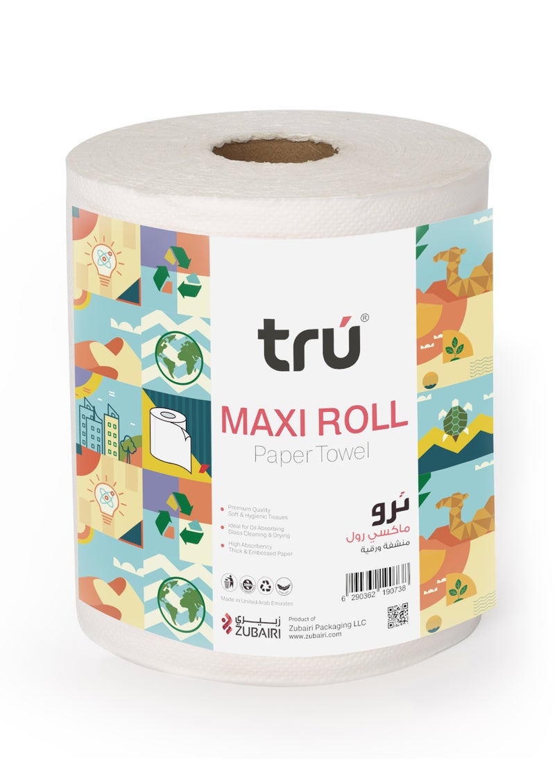 Tru Embossed Maxi Roll (Paper Towel) 550g 2Ply 6Rolls (Pack of 6)  - Image 2
