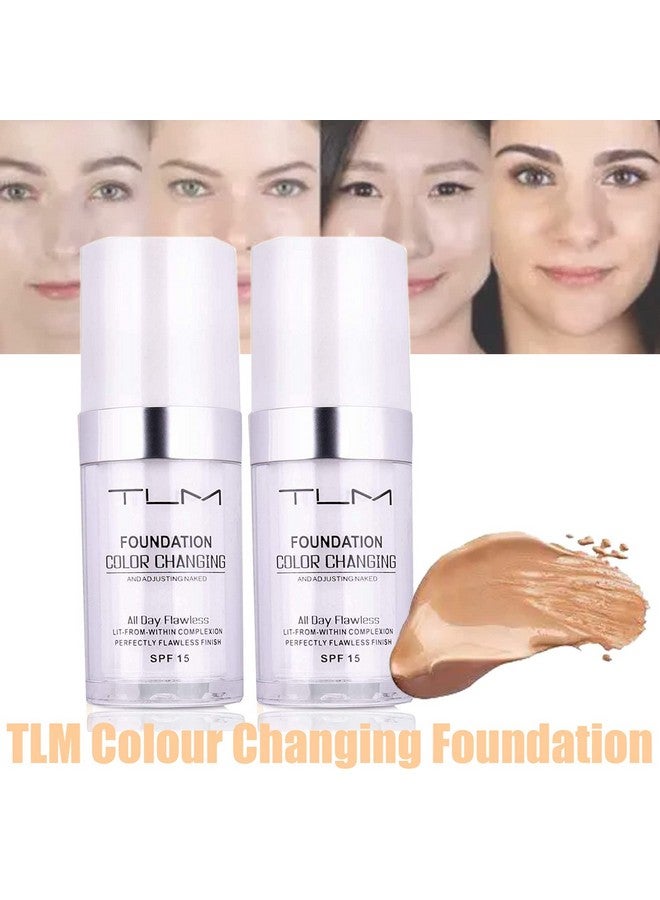 Omaky 30ml TLM Concealer Cover Cream Flawless Colour Changing Foundation Makeup Base Nude Face Liquid Cover Concealer Changing Warm Skin Tone Moisturising Cover for women & girls(2pcs) - Image 2