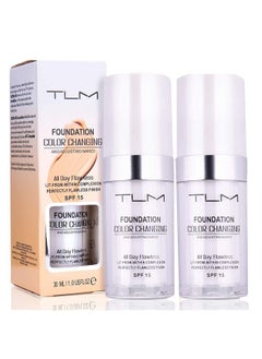 Omaky 30ml TLM Concealer Cover Cream Flawless Colour Changing Foundation Makeup Base Nude Face Liquid Cover Concealer Changing Warm Skin Tone Moisturising Cover for women & girls(2pcs)  - Image 1