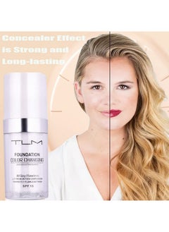 Omaky 30ml TLM Concealer Cover Cream Flawless Colour Changing Foundation Makeup Base Nude Face Liquid Cover Concealer Changing Warm Skin Tone Moisturising Cover for women & girls(2pcs)  - Image 4