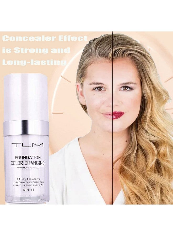 Omaky 30ml TLM Concealer Cover Cream Flawless Colour Changing Foundation Makeup Base Nude Face Liquid Cover Concealer Changing Warm Skin Tone Moisturising Cover for women & girls(2pcs) - Image 4