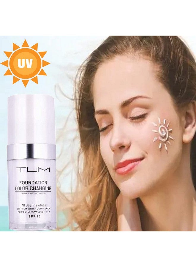 Omaky 30ml TLM Concealer Cover Cream Flawless Colour Changing Foundation Makeup Base Nude Face Liquid Cover Concealer Changing Warm Skin Tone Moisturising Cover for women & girls(2pcs) - Image 5