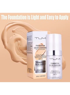 Omaky 30ml TLM Concealer Cover Cream Flawless Colour Changing Foundation Makeup Base Nude Face Liquid Cover Concealer Changing Warm Skin Tone Moisturising Cover for women & girls(2pcs)  - Image 3