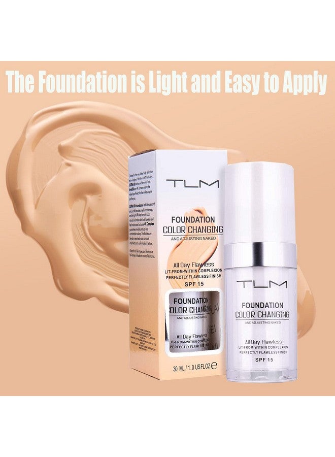 Omaky 30ml TLM Concealer Cover Cream Flawless Colour Changing Foundation Makeup Base Nude Face Liquid Cover Concealer Changing Warm Skin Tone Moisturising Cover for women & girls(2pcs) - Image 3