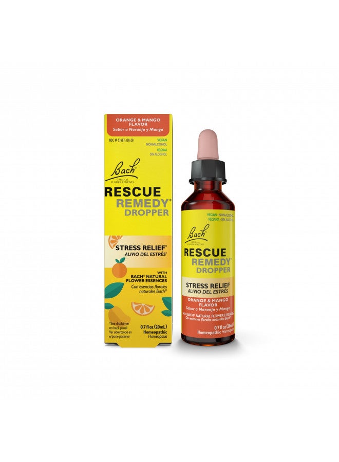 RESCUE Bach RESCUE Remedy, Orange Mango Flavor, Stress Relief, Homeopathic, Flower Essences, 20mL  - Image 2