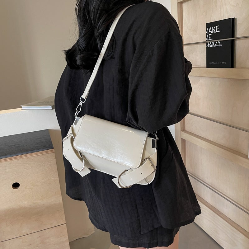 Sense Fashion Bag Women'S Korean Style Simple Casual Small Square Bag 2024 Summer Niche Trendy Crossbody Bag Mid-Silver - Image 3