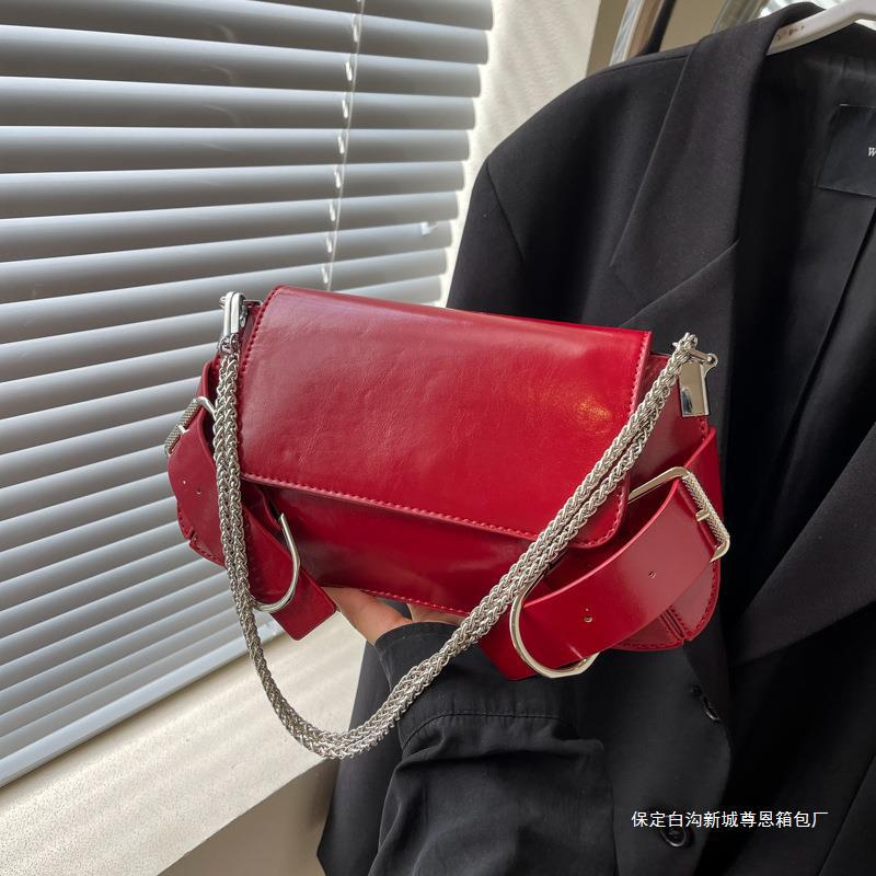 Sense Fashion Bag Women'S Korean Style Simple Casual Small Square Bag 2024 Summer Niche Trendy Crossbody Bag Mid-Silver - Image 2