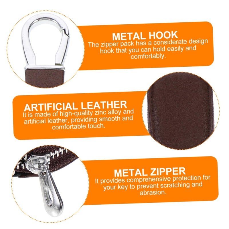 Black Car Key Organizer Pouch Zipper Storage Bag For Vehicle Keys Easy To Use - Image 4