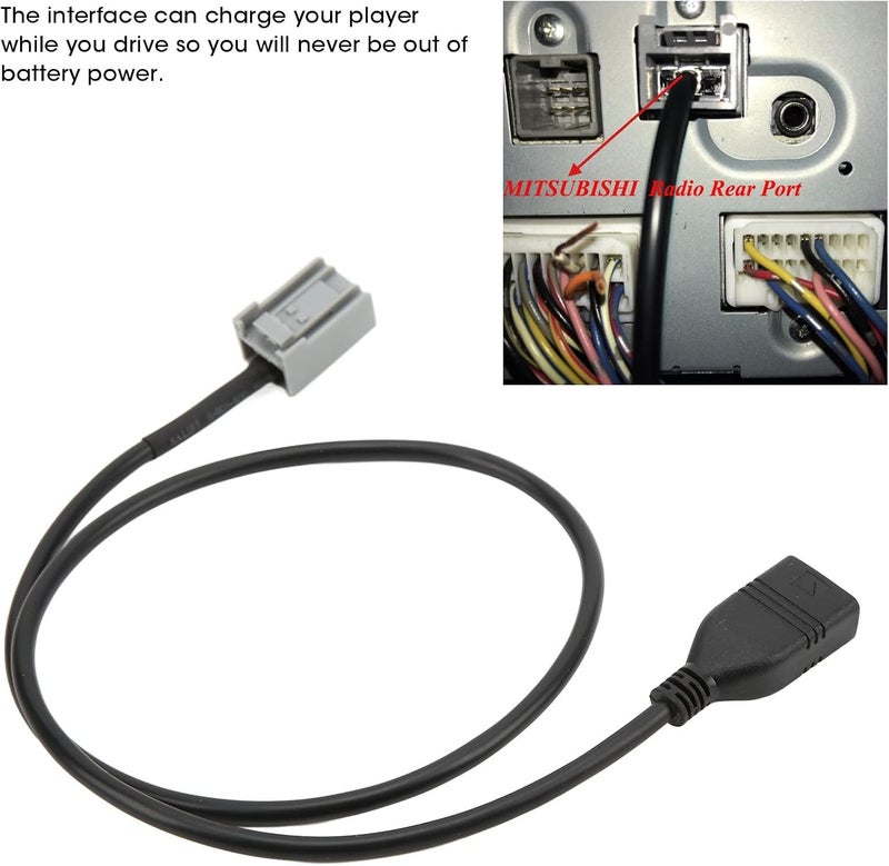 ويوبلز كابل محول USB AUX للسيارة 39114TF000 يدعم ملفات MP3 وMP4 وWMA، بديل مناسب لسيارة ASX موديل 2009 وما بعدها - Image 5