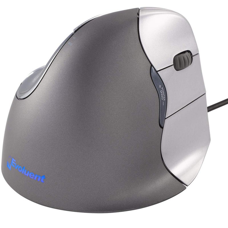 Evoluent VM4R Vertical Mouse 4 for Right Hand – Ergonomic Mouse Wired USB, Helps Reduce Carpal Tunnel, Adjustable Speed & Programmable Buttons, Vertical Ergonomic Wired Mouse, Gaming & Office Use - Image 1