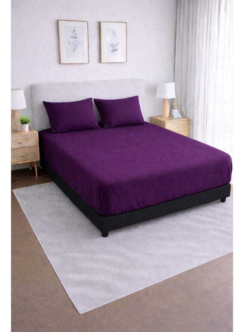 Yarlin - Fitted Fleece 180*200*30 - With 2 Pillowcases 50*70-Purple