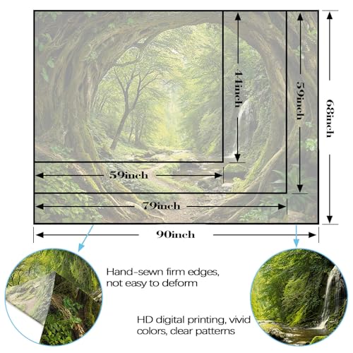 Kanuyee Forest Path Sunlight Wall Tapestry, Enchanting Woodland Tapestries for Room Decor, Nature Tapestry 60x44 Inch - Image 5