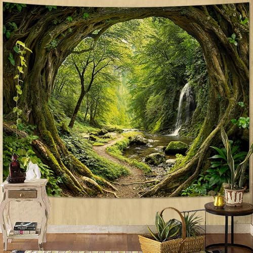 Kanuyee Forest Path Sunlight Wall Tapestry, Enchanting Woodland Tapestries for Room Decor, Nature Tapestry 60x44 Inch - Image 2