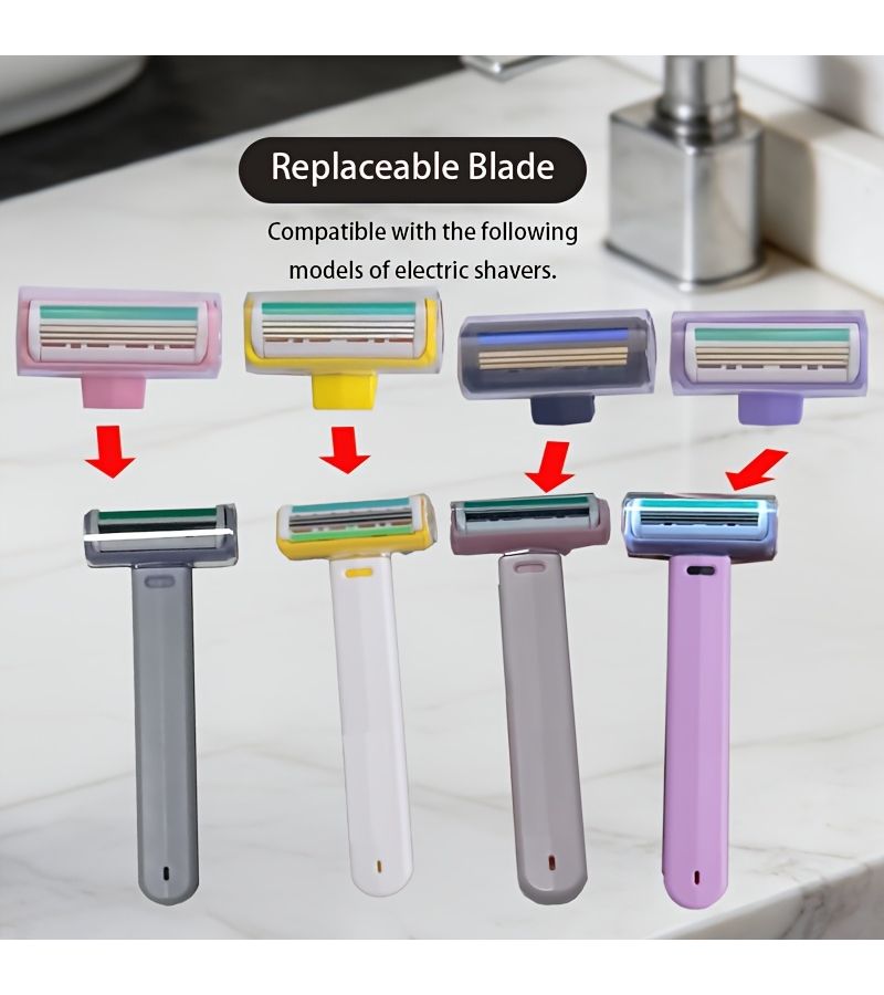Three Layer Razor Head Purple Universal Fit For Hotels Guesthouses Bathhouses Travel - Image 5