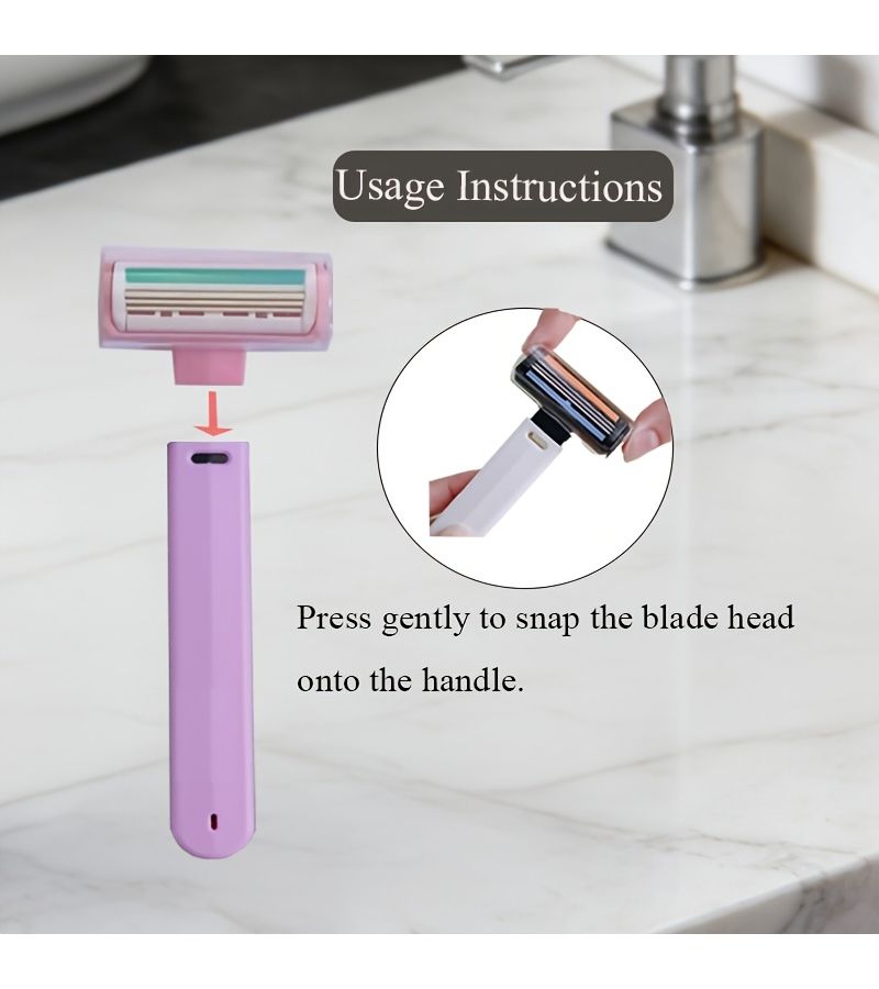 Three Layer Razor Head Purple Universal Fit For Hotels Guesthouses Bathhouses Travel - Image 3