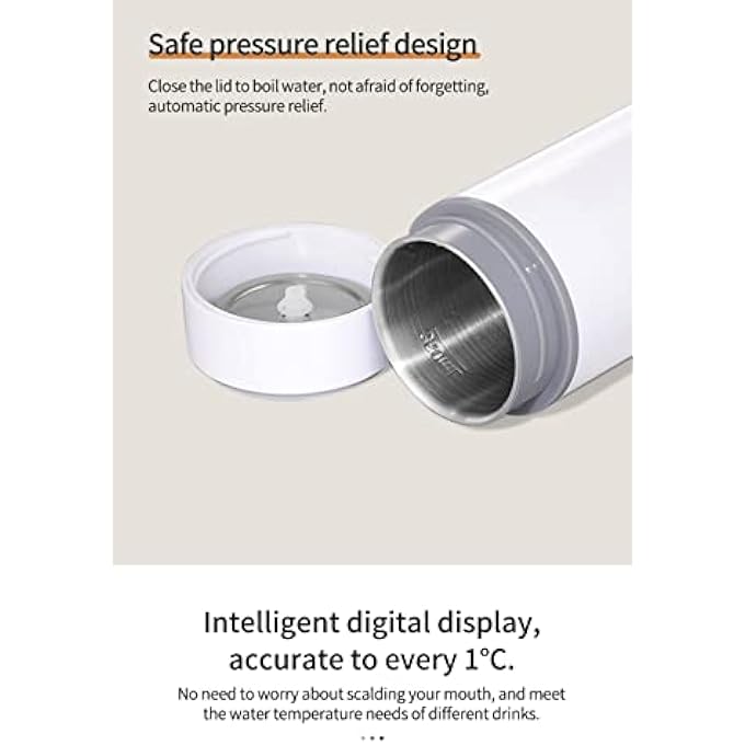 كاست ويف غلاية كهربائية صغيرة محمولة للسفر، غلاية ماء ساخنة صغيرة، سخان للشاي، زجاجة صغيرة الحجم بسعة كوب واحد، ترمس لغلي الماء، لون أبيض شخصي - Image 5