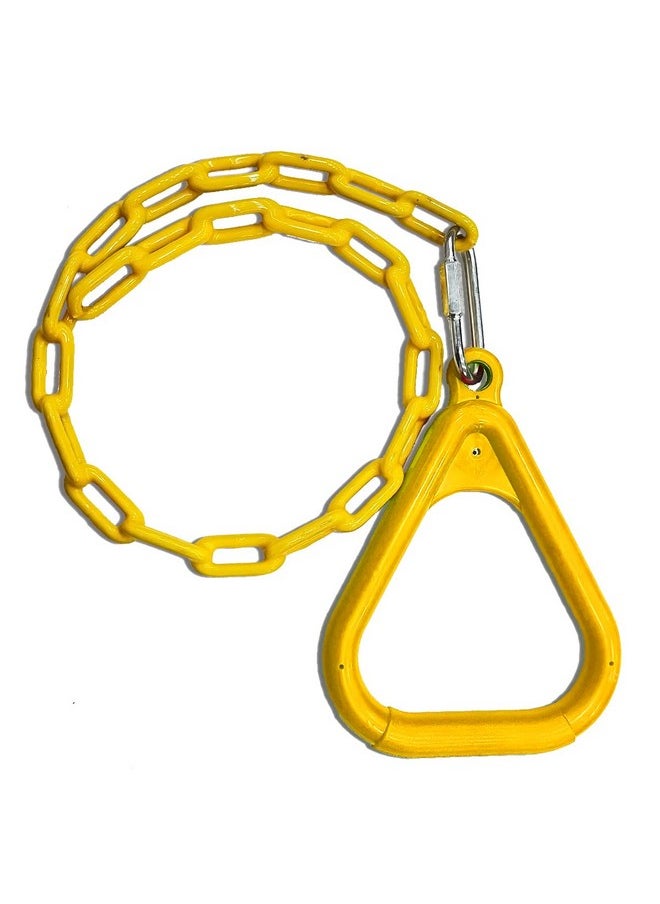 Toy Park - Toy Park Trapeze Gym Rings with Plastic Coated Chains, Ninja Exercising for Backyard - Outdoor Playground Accessories for Kids & Adults (Weight Capacity up to 120 Kgs) - Yellow - Image 1