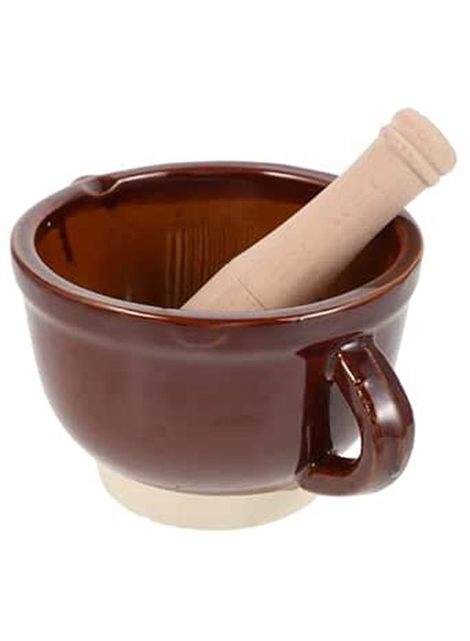 Manual Ceramic Garlic Masher and Pestle Set Easy to Clean Spice Grinding Kitchen Tool - Image 1
