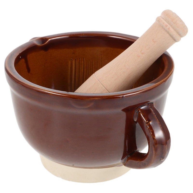Manual Ceramic Garlic Masher and Pestle Set Easy to Clean Spice Grinding Kitchen Tool - Image 2