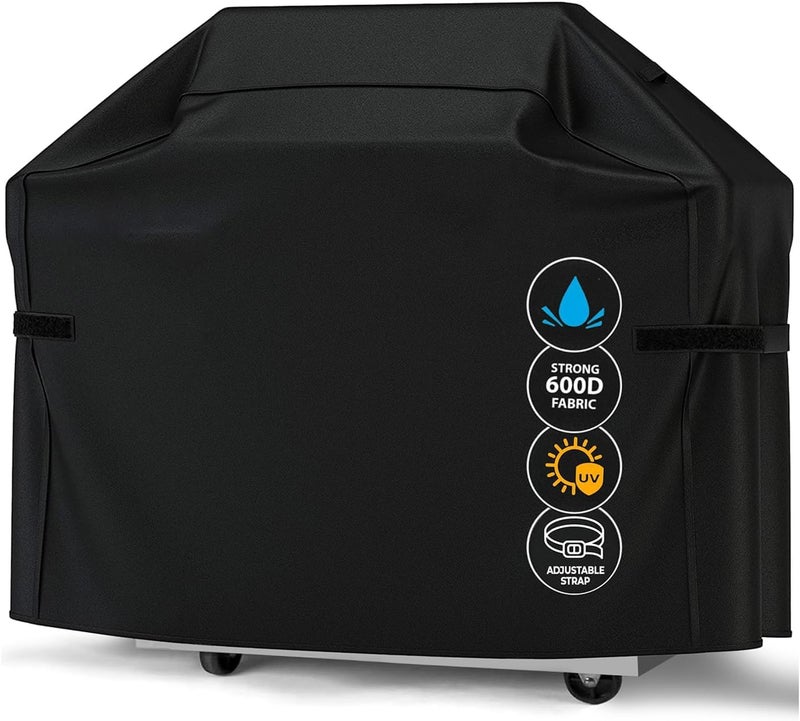 SCIENISH 170x61x117cm Waterproof BBQ Cover Outdoor UV Protection Rain Barbecue Grill Protector For Gas Charcoal Electric Barbeque Grill Black - Image 1