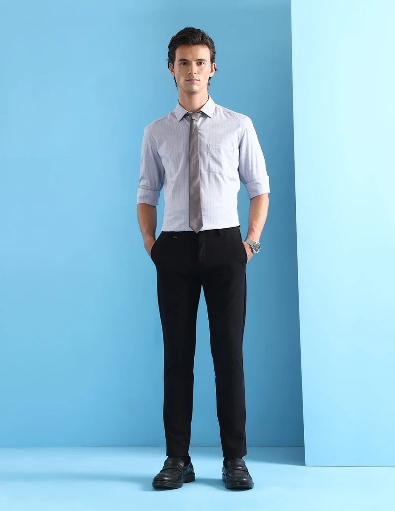Arrow Grey Manhattan Slim Fit Velocity Shirt for Men | Best Price UAE