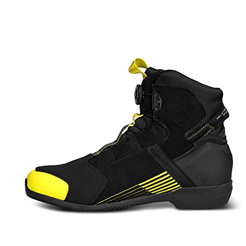 SHIMA Edge Vented Motorcycle Riding Shoes Men Ventilated Leather Boots Summer Suede ATOP Street Sport Stealth Moto Footwear Bikers Powersports Motorbike Ankle Protector (Mens Vent, Fluo, US 8.5) - Image 5
