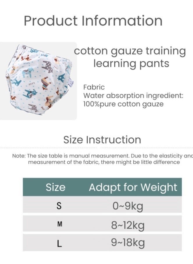 4 Pack Size L Potty Training Pants Breathable Potty Training Underwear Unisex Toddler Training Underpants for 0-3 Years Boy and Girls Strong Absorbent Cotton Training Pants - Image 4