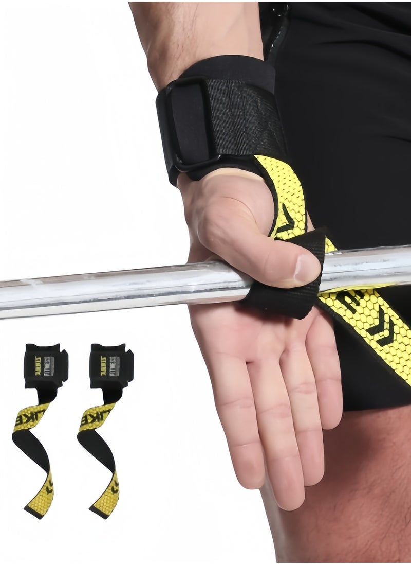 AOLIKES Weightlifting straps for gym, padded wrist protector straps, anti-slip neoprene straps, handbar straps, bodybuilding powerlifting, bodybuilding exercise grips  - Image 1