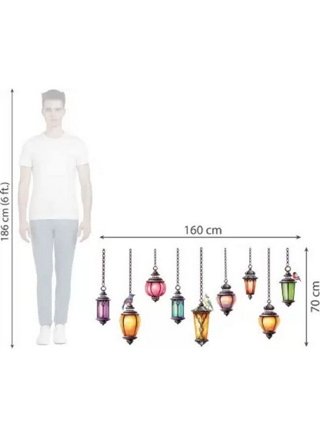 Rangoli Vinyl New Modern Art Beautiful Multicolor Light Lamps Large Wall Sticker Size 105Cm*105Cm - Image 4