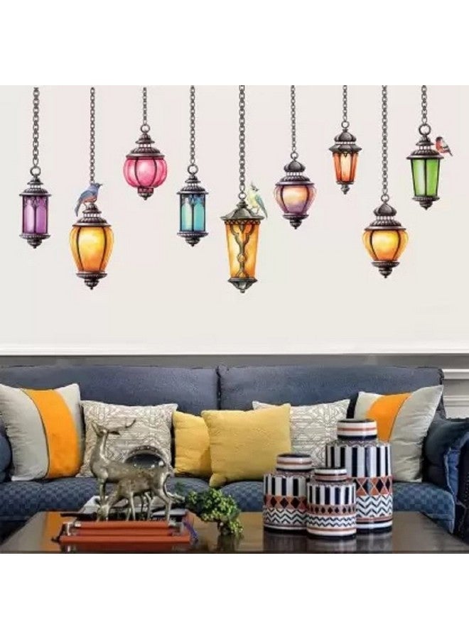 Rangoli Vinyl New Modern Art Beautiful Multicolor Light Lamps Large Wall Sticker Size 105Cm*105Cm - Image 3
