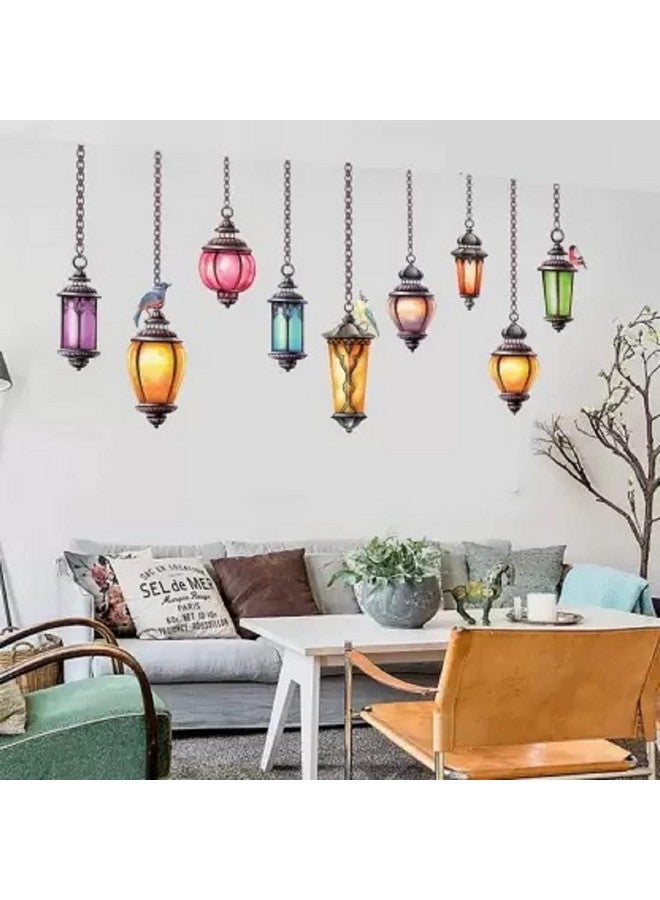 Rangoli Vinyl New Modern Art Beautiful Multicolor Light Lamps Large Wall Sticker Size 105Cm*105Cm - Image 5