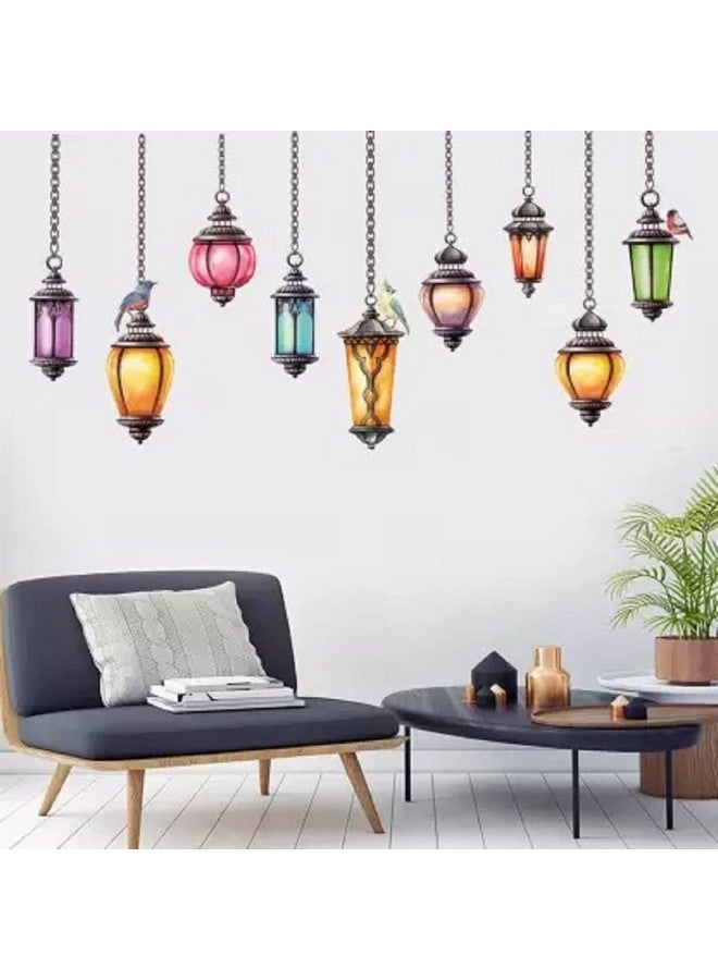 Rangoli Vinyl New Modern Art Beautiful Multicolor Light Lamps Large Wall Sticker Size 105Cm*105Cm - Image 1