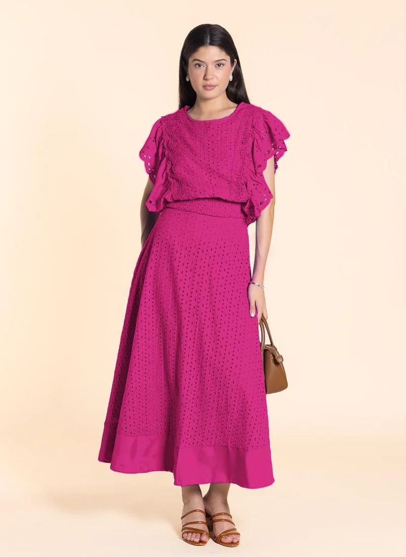 شايبس DETAILED CUTWORK SKIRT SET