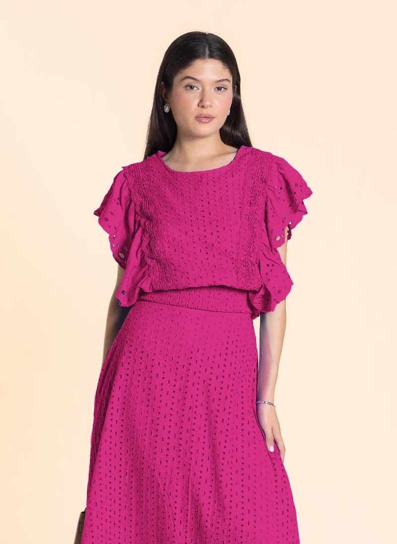 شايبس DETAILED CUTWORK SKIRT SET