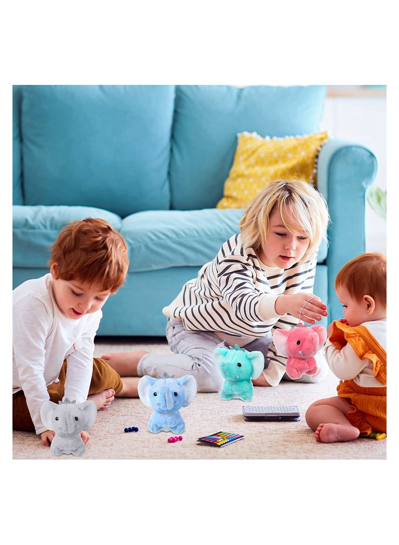 SYOSI Mini Elephant Baby Stuff Animal Plush Toys SYOSI 4 Inch Small Stuffed Animal Elephant Dolls for Boys and Girls Birthday Party Favors Decoration Goodie Bag Fillers Gift Exchange - Image 3