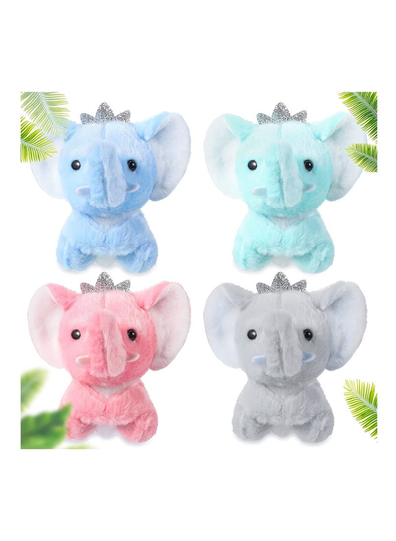 SYOSI Mini Elephant Baby Stuff Animal Plush Toys SYOSI 4 Inch Small Stuffed Animal Elephant Dolls for Boys and Girls Birthday Party Favors Decoration Goodie Bag Fillers Gift Exchange - Image 1