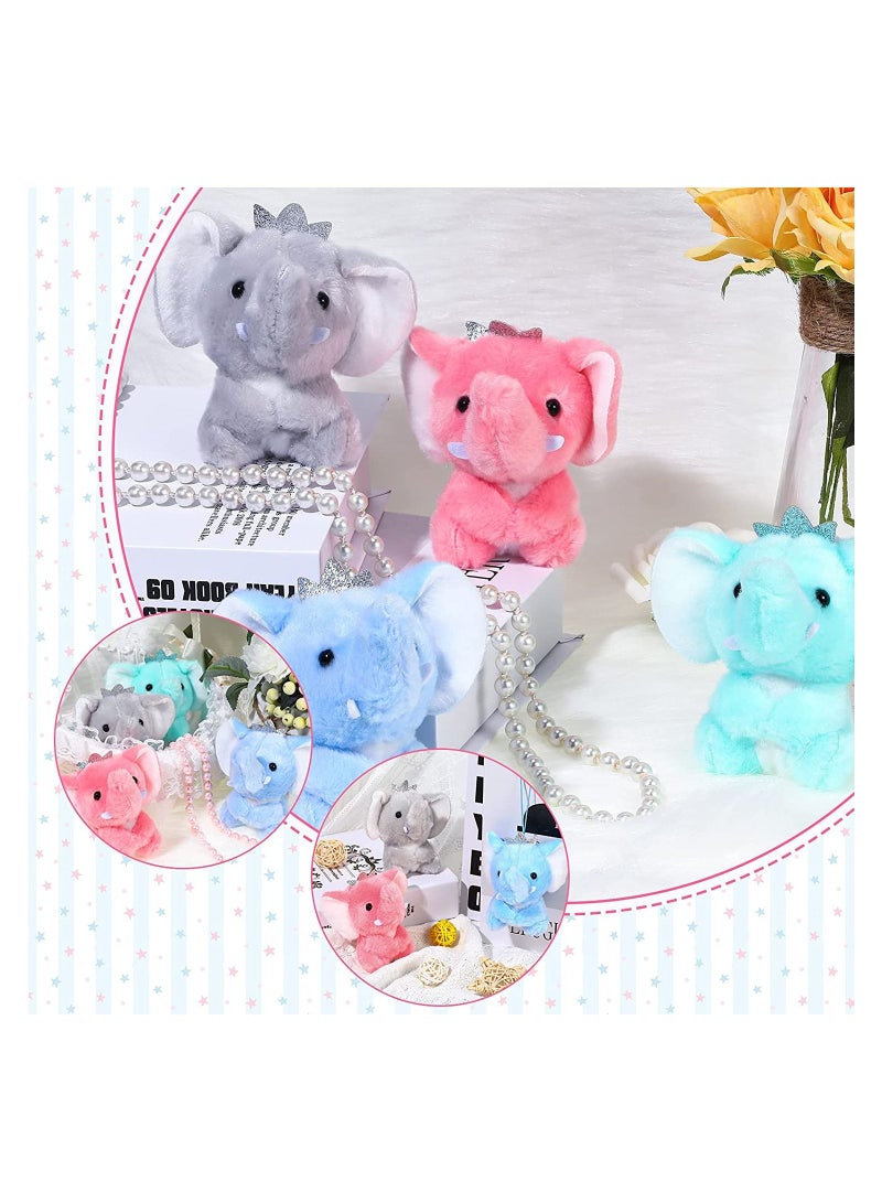 SYOSI Mini Elephant Baby Stuff Animal Plush Toys SYOSI 4 Inch Small Stuffed Animal Elephant Dolls for Boys and Girls Birthday Party Favors Decoration Goodie Bag Fillers Gift Exchange - Image 2