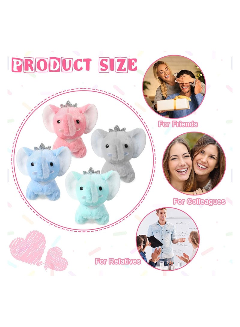 SYOSI Mini Elephant Baby Stuff Animal Plush Toys SYOSI 4 Inch Small Stuffed Animal Elephant Dolls for Boys and Girls Birthday Party Favors Decoration Goodie Bag Fillers Gift Exchange - Image 5