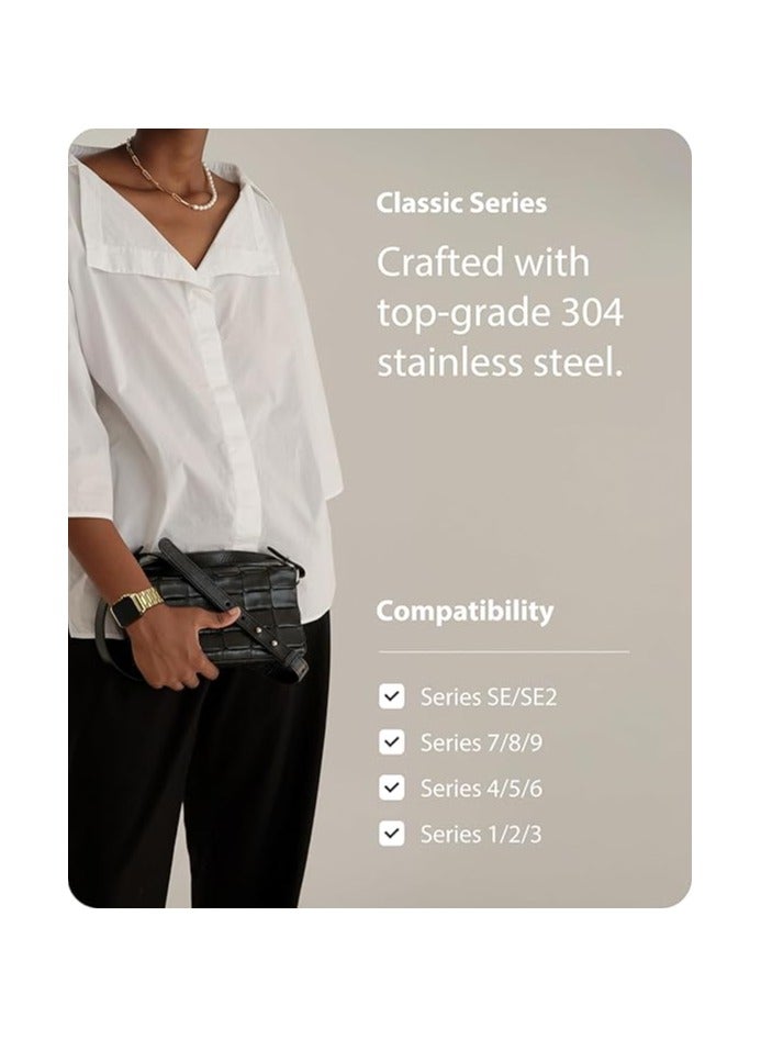 iBAND CHIN BAND APPLE WATCH ستانلس ستيل 42/44/45/46/49 ملم ذهبي - Image 3